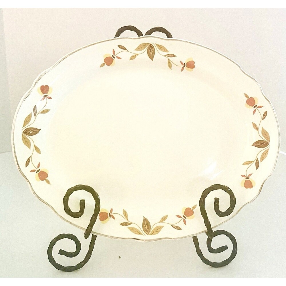 Autumn Leaf Hall China Mary Dunbar Oval Serving Platter 9” Vintage